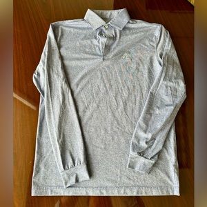 Rhoback Performance Long Sleeve Polo - Light Blue Heather, Small